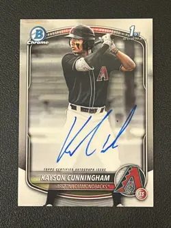 Kayson Cunningham 2025 Bowman Chrome 1st Auto Diamondbacks - Image 1