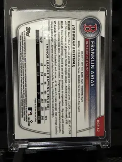2025 Bowman Chrome Prospects Franklin Arias Boston Red Sox 1st Bowman #BCP-67 - Image 2