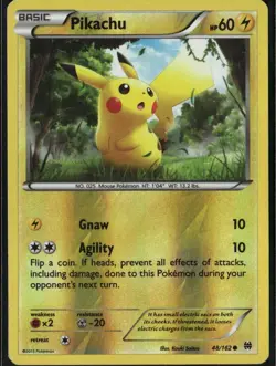 Pikachu Common XY BREAKthrough 48/162 Lightning Reverse Holo Pokemon Card - Image 1