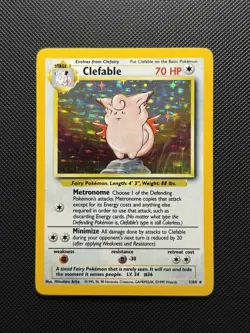 Clefable HOLO Jungle rare NO SYMBOL ERROR Pokemon Card WOTC 1999 1/64 LP-NM - Image 1