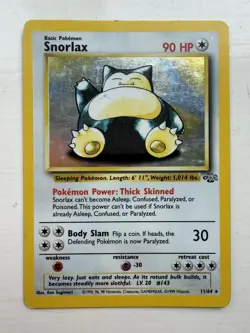 Snorlax 11/64 Jungle Holo Rare Unlimited – Vintage WOTC Pokemon Card LP - Image 1