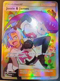 🔥RAW🔥NEAR MINT Pokemon TCG Jessie & James FULL ART 68/68 Hidden Fates ✨ HOLO ✨ - Image 1