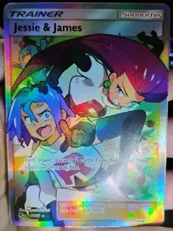 🔥RAW🔥NEAR MINT Pokemon TCG Jessie & James FULL ART 68/68 Hidden Fates ✨ HOLO ✨ - Image 3