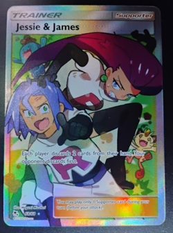 🔥RAW🔥NEAR MINT Pokemon TCG Jessie & James FULL ART 68/68 Hidden Fates ✨ HOLO ✨ - Image 4