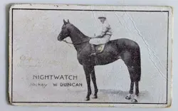1922 Thorp's Factory Almond Whipped Bar Card Jockeys Nightwatch & Duncan - Rare - Image 1