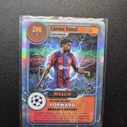 Lamine Yamal 2023-24 Topps Merlin RC Blue Refractor /75 Rookie Card Barcelona - Image 1