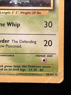 Pokemon TCG Ivysaur Base Set 30/102 Regular Unlimited Uncommon WOTC 1999 MP - Image 4