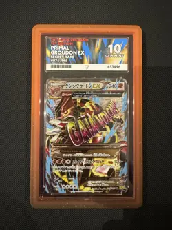 Pokemon Primal Groudon EX Secret Rare 074/070 Gaia Volcano Graded ACE 10 - Image 1