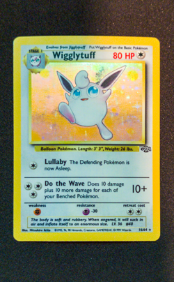 1999 Pokemon Jungle Wigglytuff #16/64 Rare Holo LP Raw - Image 1
