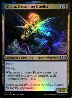 X 1 Obyra, Dreaming Duelist Foil NM-M Wilds of Eldraine WOE 210 MTG Magic - Image 1