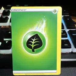 Pokemon Grass Energy MISCUT Card Print Dot Pokemon Error - Image 1