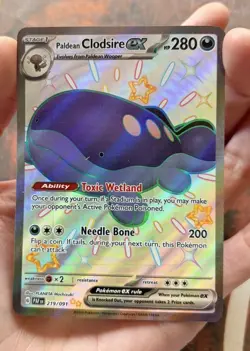 ✨Paldean Clodsire ex 219/091 Shiny Ultra Rare SV Paldean Fates Pokemon NM/M 💜🔥 - Image 1