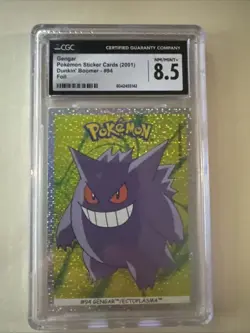 2001 POKEMON STICKER CARDS DUNKIN' BOOMER FOIL #94 GENGAR CGC 8.5 - Image 1