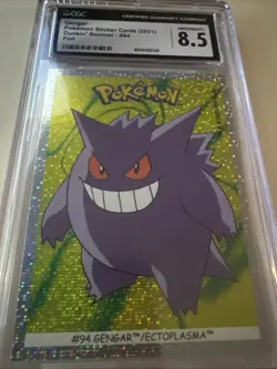 2001 POKEMON STICKER CARDS DUNKIN' BOOMER FOIL #94 GENGAR CGC 8.5 - Image 3