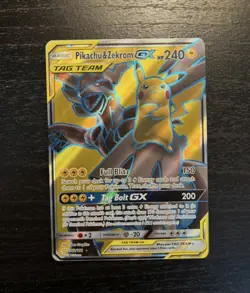 "Pikachu & Zekrom-GX" Pokemon card Full Art Holo Rare, card number 162/181 - Image 2