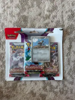 Pokemon TCG Paldea Evolved Triple Blister Varoom Promo New & Sealed - Image 1