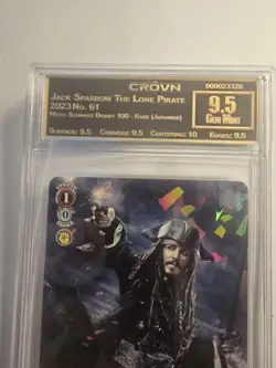 Jack Sparrow #061 Lone Pirate DISNEY 100 Japan 2023 Weiss Schwarz Crown GEM 9.5 - Image 3