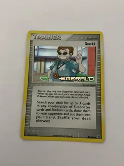 Pokemon Scott Trainer Holo Stamped Uncommon Card 84/106 EX Emerald 2005 LP - Image 1