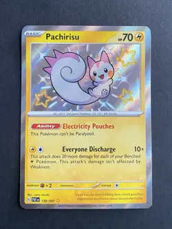 Pachirisu 138/091 - Shiny Rare - Paldean Fates - Pokemon Card TCG - Image 1