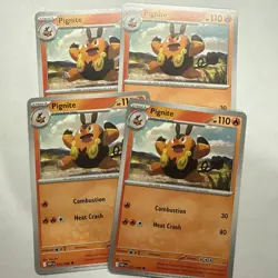 Pignite x4 (playset) 012/086 White Flare (WHT en) Common NM Pokemon - Image 1