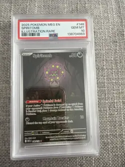 2025 Pokemon Mega Evolution Spiritomb PSA 10 Gem Mint Full Art #136 - Image 1