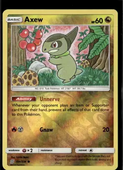 Pokemon Axew 154/236 Unified Minds Reverse Holo Common - Image 1