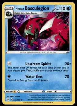 Hisuian Basculegion 045/196 Holo Rare Lost Origin Pokemon Holo Lightly Played - Image 1
