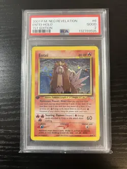2001 Pokemon Neo Revelation 1st Edition #6 Entei Holo PSA 2 - Image 1