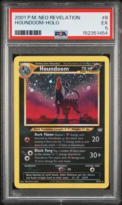 2001 POKEMON NEO REVELATION #8 HOUNDOOM-HOLO PSA 5 - Image 1