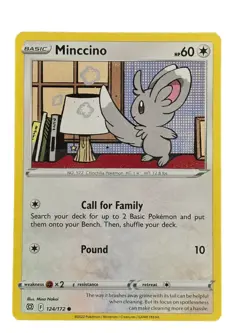 New: 2022 Pokemon TCG Minccino Sword & Shield Brilliant Stars 124 Regular Common - Image 1