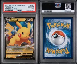 2021 POKEMON SWSH BLACK STAR PROMO PIKACHU V BOX #061 PIKACHU V PSA 10 - Image 3
