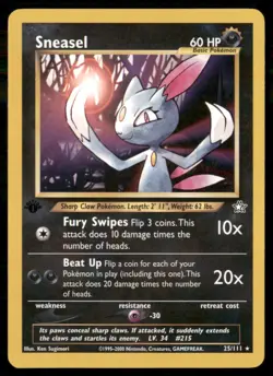 2000 1st Edition Neo Genesis Pokemon Sneasel Basic/Rare #25 - Image 1