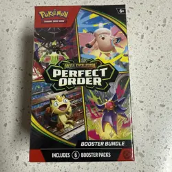 Pokemon TCG: Mega Evolution-Perfect Order Booster Bundle (6 Packs) Sealed - Image 1