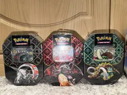 Pokemon TCG Scarlet & Violet Paldean Fates Tins X 3 Complete Art Tin Set SEALED - Image 2