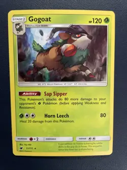1x Pokemon - Crimson Invasion - Gogoat 11/111 - Holo Rare - NM Fast Ship - Image 1