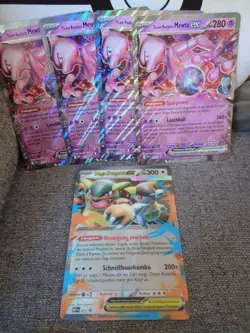 Pokemon TCG 4 x XXL-Promo-Karte Team Rockets Mewtu ex + 1 x Mega-Kangama ex - Image 1