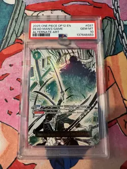 2025 ONE PIECE OP12-037 LEGACY OF THE MASTER DEAD MAN'S GAME ALT ART PSA 10 - Image 1