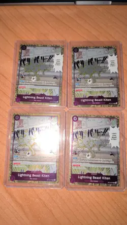 One Piece English - 4 x Lightning Beast Kiten - OP15-076 Dash Pack Promo - Image 1