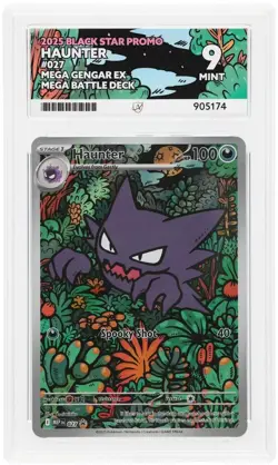 Pokemon TCG Haunter 2025 Black Star Promo 027 ACE 9 MINT - Image 1