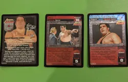 WWE WWF Raw Deal CCG Andre The Giant 3 Card Starter Foil Lot - Image 1