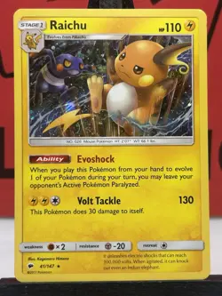 Raichu 41/147 Sm-Burning Shadows Pokemon Card Holo NM - Image 3
