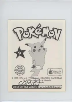 Raichu Merlin Pokemon Album Stickers #26 1999 - Image 2