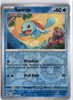 Pokemon Squirtle 007/165 Reverse Holo SV Scarlet Violet 151 Pokemon Trading Card - Image 3