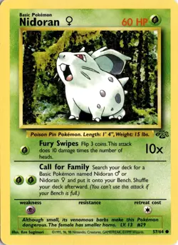Nidoran F 57/64 Jungle Pokemon Card TCG - Image 1