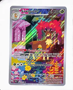 The Pokemon Company Sawsbuck 166/162 SV05 Temporal Forces Illustration Rare Holo - Image 1