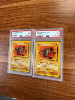 1999 Pokemon Fossil, #47, Geodude, PSA 9, Mint - Image 1