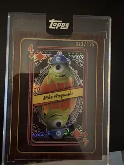 2025 Topps Mint Disney 4 Of Diamonds Mike Wazowski #110/125 Playing Card - Image 1
