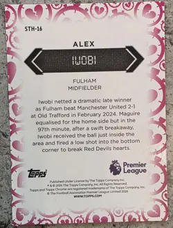 Alex Iwobi - 2025/26 Topps Chrome Premier League Stoppage Time Heartbreaker - Image 2