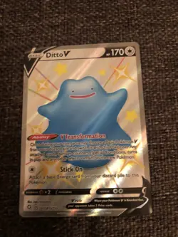 Pokemon Shining Fates Ditto V Full Art SV118/SV122 Pack Fresh Rare 170hp - Image 1