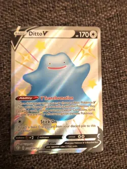 Pokemon Shining Fates Ditto V Full Art SV118/SV122 Pack Fresh Rare 170hp - Image 1
